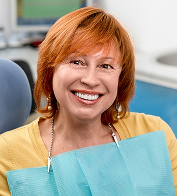 Older woman smiling in dental office