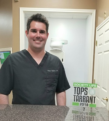 Dr. Branberg in dental office