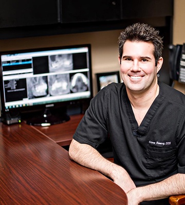 Dr. Branberg in dental office