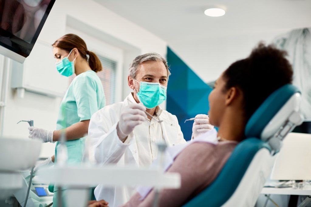 patient preparing to undergo tooth extraction 